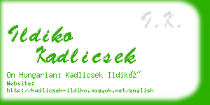 ildiko kadlicsek business card